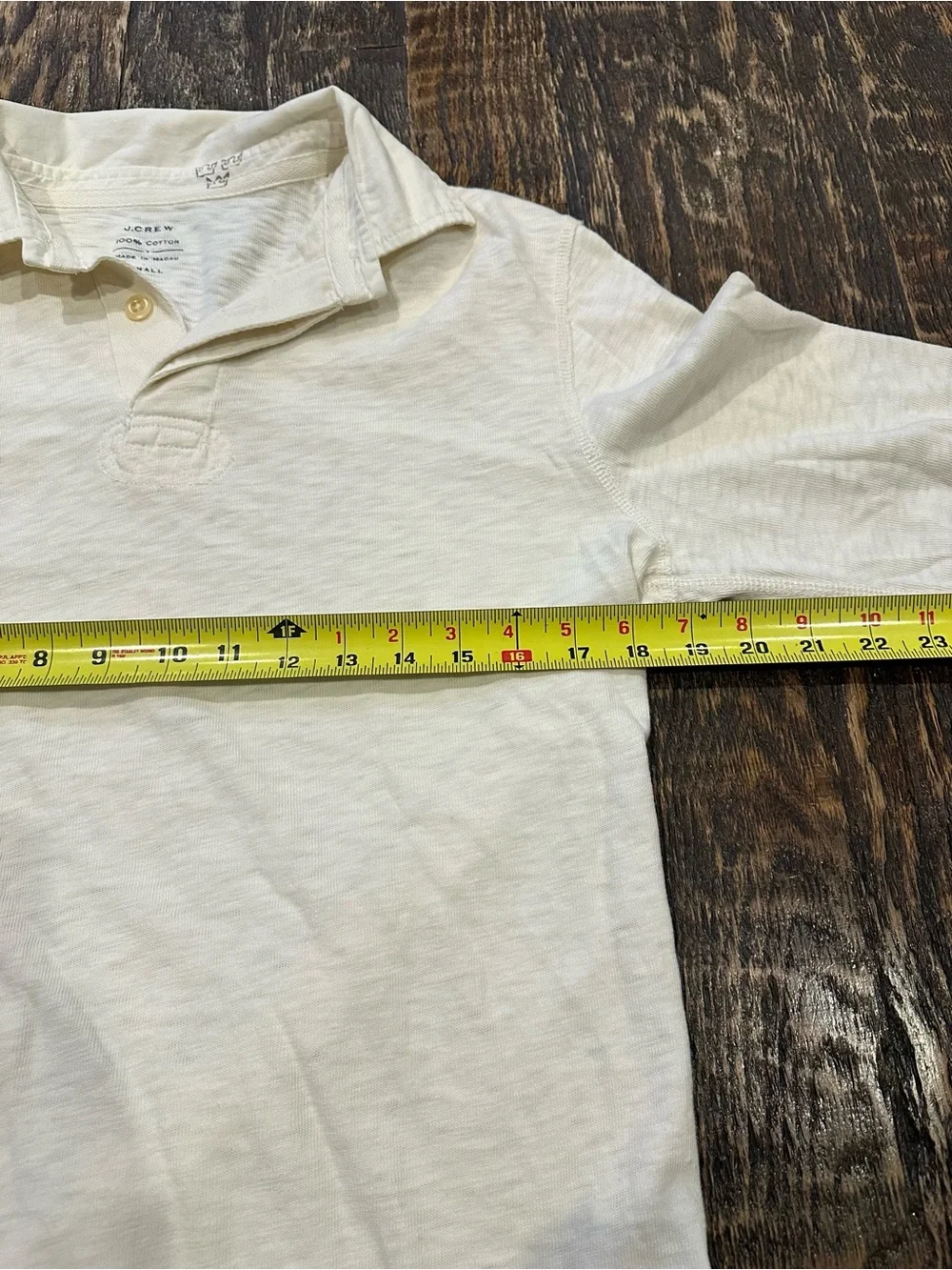 J. Crew Men's Long-Sleeve Open-Collar Polo in Off-White